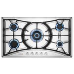 Empava 36 Inch Gas Stove Cooktop with 5 Italy Sabaf Sealed Burners NG/LPG Convertible in Stainless Steel