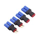 2 Pair No Wires Deans T to EC5 Plug Female Male Adapter Wireless Connector for RC FPV Drone Car Lipo NiMH Battery Charger ESC