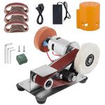 KTZCTPCA Electric Belt Grinder, Knife Sharpener, 7 Adjustable Speed Polishing-Grinding Sharpener, Sharpener Sander Tool, Power Mini Bench Grinder Sanding Machine for DIY Woodworking Metal Knife Making