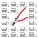 KeyFob Hardware Set, Shynek 40pcs Key Fob Hardware 1 Inch with Key Fob Pliers for Wristlet Keychain, Key Lanyard and Key Chain Making Hardware Supplies