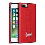 Zouzt Premium Leather Belt-Clip Grip Holster case Compatible with iPhone 8 Plus /7 Plus, Hand Strap Holder Phone Protective Back Cover for iPhone 6s Plus/ 6 Plus (Red)