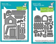 Lawn Fawn Build a House with Spring Build a House Add-on, Bundle of 2 Items (LF2046, LF2524)