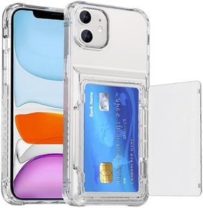 for iPhone 11 Case with Card Holder (Store 4 Cards) Clear Wallet Case Anti-Yellow Anti-Scratch Heavy Duty Protective Shockproof Hidden Card Slot Phone Case for iPhone 11,Clear