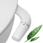 Bidet Attachment for Toilet UK- WITHLENT Left Hand Bidet Ultra-Slimt Non-Electric Dual Nozzle (Frontal & Rear Wash) Adjustable Water Pressure, Water Bidet Toilet Seat Attachment,Easy to Install