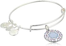 Alex and Ani Women's Words Are Powerful What Is For You Will Not Pass You Bangle Bracelet, Shiny Silver, Expandable