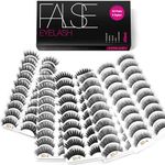 Eliace Eyelashes, 50 Pairs 5 Styles 3D Mink Lashes Natural Look Wispy Cat Eye Lashes Bulk, Handmade False Eyelashes Set Makeup Professional Fake Eyelashes Pack, Light & Soft & False Lashes Set