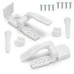 White Plastic Toilet Seat Hinge Replacement with Bolts Screw and Nuts