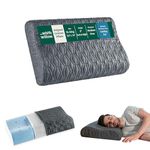 The White Willow Cooling Gel Memory Foam Pillow for Sleeping-Cervical Pillow for Neck Pain, Shoulder & Back Pain Relief-Orthopedic Pillow for Neck Support-XXXL King Size 6" H-Grey Medium Firm