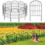 Decorative Garden Fence 10Pack, Metal Rustproof Iron Landscape Wire Folding Fencing Ornamental Panel, Outdoor Rustproof Fence Panel Animal Barrier Flower Bed Border for Patio Backyard (60CM X 330CM)