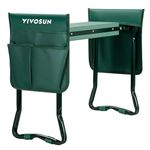 VIVOSUN Portable Garden Kneeler Seat Foldable Garden Bench with EVA Foam Pad 2 Tool Bags for Outdoor Gardening, Green