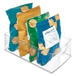 iDesign Recycled Plastic Cabinet and Pantry Storage Bin with Integrated Handles – 16” x 8” x 5”, Clear Bin