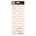 Anitas Outline Stickers, Best Wishes, Rose Gold On White, For Scrapbooking, Card Making, Kids Play, Homework, Art, Craft, Embelish, Decorative, Paper, Card, Glass, Metal, Plastic, Foam