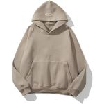 Lynkiss Women's Oversized Hoodies Long Sleeve Solid Heavy Pullover Tops Loose Sweatshirt with Pocket,Khaki,Small