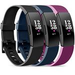 Vancle Bands Compatible with Fitbit Inspire & Inspire HR Band, Soft Waterproof Sport Watch Strap Replacement Wristband for Fitbit Inspire & Inspire HR Fitness Tracker (3PC(Black+Navy Blue+Purple), Small)