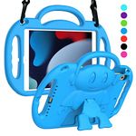 SUPLIK Kids Case for iPad 9th/8th/7th Generation, iPad 10.2" 2021/2020/2019 Kid-Proof Case with Shoulder Strap Handle Stand for Apple iPad 10.2 inch Model, Blue