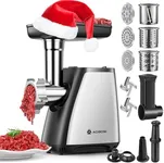 AAOBOSI Meat Grinder, 4-In-1 Meat Grinder Electric [2800W Max] with 3 Slice, Shred Blades,2 Blades,3 Plates,Sausage Stuffer,Kubbe Kit, for Home Kitchen Use, Stainless Steel