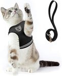 Cat Harness and Leash Set for Walking Escape Proof Small Cat and Dog Harness Soft Mesh Harness Adjustable Cat Vest Harness with Reflective Strap Comfort Fit for Pet Kitten Puppy Rabbit