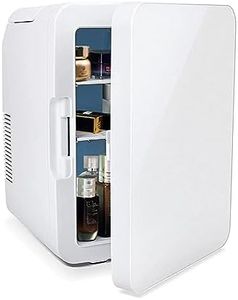 ARTETHYS Mini Fridge for Bedrooms 10L Car Fridge Mini Refrigerator with System Cooler and Warmer for Home Office, 220V AC/12V DC, White