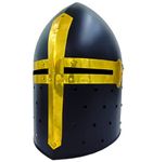 AnNafi® Medieval Black Sugarloaf Helmet| Ancient Roman Armor Spartan Knight Helm | Wearable Headwear with Stand