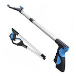 Litter Pickers for Adults, KY-Tech 32" Litter Picker Grabber Stick Foldable Rubbish Pick Up Tool Help Hand Grabbers for Disabled (Blue)