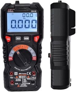 HTC DM 98_3⅚ Digit 6000 Counts Digital Multimeter with True RMS/Autorange/Dual Display LCD/Live Wire Testing/Double Colour LCD for HIGH Alert/Input Jack LED Digital Multimeter (Battries Included)