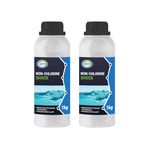 JOVS Non Chlorine Shock 2 x 1kg - Spa Treatment for Hot Tubs & Swimming Pools - Water Clarifier, Paddling Reducer, Cleaner, and Pool Maintenance Essential - Pool Chemicals Included