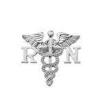 Nurse Jewelry RN Brooch Label Pin Registered Nurse Emblem Pin Medicine Caduceus Angel Nursing Gift for Doctor Nurse (RN Brooch pin)