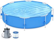 10ft x 30in Outdoor Round Frame Above Ground Swimming Pool Set with Skimmer Filter Pump & Filter Cartridge