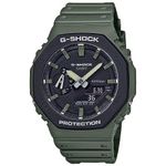 Casio G-Shock GA-2110SU-3ADR Black & Green Analog-Digital Dial Green Resin Strap Men's Watch Shock And 200M Water Resistant G1065