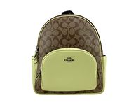 COACH Backpack In Signature Canvas One Size, Sv/Khaki/Pale Lime, M, Backpack