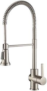 KRAUS Britt Commercial Style Spot Free Stainless Steel Pre-Rinse Kitchen Faucet with Deck Plate, KPF-1690SFS