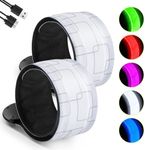 Fitense 2Pcs Reflective LED Armbands for Running - 5 Colors & 3 Modes Running Lights for Runners, USB Rechargeable LED Armbands, High Visibility Light Up Band for Runners Bikers Walkers Joggers Pets