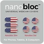 Eyebloc Nanobloc Universal Webcam Covers - Privacy Protection Accessory, No Residue Application, Safe Screen Closure - Dots and Bars, 7 Pieces - US Flag