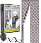 AUGO Thermal Door Curtain - Thermal Door Cover for Winter - Magnetic Thermal Insulated Door Curtain for Winter - Winter Door Insulation - Keeps Warm Air in & Cold Air Out - Home Winterizing Products