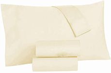 100% Egyptian Cotton- 2 PC Cotton Pillow Cover- Envelope Closure Style- 300 TC Luxurious Sateen Weave Pillow Cases- Super Soft & Breathable-Ivory Solid (20" x 30")