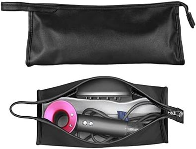 PU Leather Travel Case for Airwrap/Dyson Curling Iron, Hair Dryer Carrying Case Organizer Bag Protective Case, Waterproof Organizer for Styler Accessories Protection Organizer (Black)