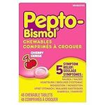 Pepto Bismol Chewables, Upset Stomach Relief, Diarrhea Relief, Heartburn, Nausea, Indigestion, Upset Stomach, Cherry Flavour, 48 Count