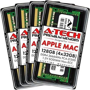 A-Tech 128GB Kit (4x32GB) RAM for Apple iMac 2019 & 2020 27 inch Retina 5K | DDR4 2666 MHz SODIMM PC4-21300 / PC4-21333 260-Pin SO-DIMM Max Memory Upgrade