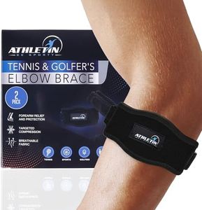 ATHLETIN BE SPORTY Elbow Compression Brace Support Strap for Tennis, Golfer's Elbow Pain Relief, Tendonitis, Sports Injuries, 2 Pack