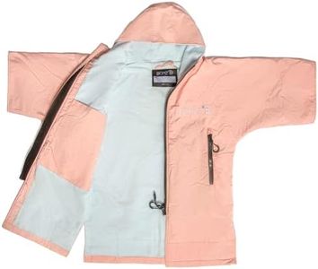 Kids Swim Parka | Warm Hooded Jacket for Outdoor Sports, Camping & Swimming, Microfibre, Quick Dry, Waterproof Changing Robe (Pink, Kids 4-7 yrs)