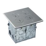 ENERLITES Screw Cap Cover Floor Box kit, 5” x 5” 2-Gang, 20A Tamper-Weather Resistant Receptacle Outlet, Keystone Ports, Watertight, Corrosive Resistant, UL Listed, 975510-SS-D, Stainless Steel