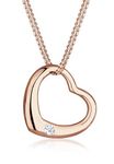 Elli DIAMONDS Necklace Women Heart Pendant Classic with Diamond (0.03 ct.) in 925 Sterling Silver