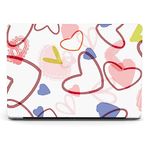 Berkin Arts Compatible with MacBook Air 13 inch Art Case Skin, 2022, 2021, 2020-2018 Release A2179/A2337 M1 with Touch ID Abstract Cute Doodle Pink Heart with Keyboard Cover & Screen Protector