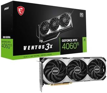 MSI GeForce RTX 4060 Ti Ventus 3X E 8G OC Carte Graphique - GPU NVIDIA GeForce RTX 4060 Ti, 8 Go GDDR6 128 Bits, 18 Gbit/s, Interface PCI Express 4, jusqu'à 2565 MHz, Ventilateurs TORX 4.0