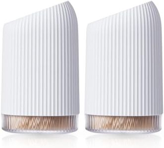 metgoods Sturdy Toothpick Holder 2 Pack with 560 Count Premium Bamboo Toothpicks for for Teeth Cleaning，Decorative Toothpick Dispenser (2)