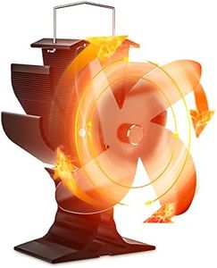 Signstek Log Burner Fan Wood Burning 4 Blades Heat Powered Fireplace Burner Stove Fan - Silent Operation - Heat Circulation for Wood/Fireplace