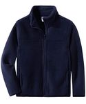 Spring&Gege Kids Solid Full-Zip School Outdoors Polar Fleece Jacket for Boys Navy Blue Size 11-12 Years