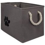 Bone Dry Paw Print Collapsible Polyester Pet Storage Bin, Rectangle Medium - 16 x 10 x 12", Paw Print Gray