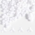 1300 Pcs Acrylic 10mm Plastic 3-Sided Kandi Tri Beads Tri-Shaped Beads Bone Beads Bulk for Wreath Candy Cane Beads Rainbow Holiday Tree Decorations Bead Ornament Jewelry Making Kit (Opaque white)