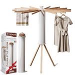 Tripod Clothes Drying Rack – Foldable Laundry Stand, Indoor & Outdoor Holder for Clothing - Space Saving Laundry Hanger with 16 Poles and 315 inches Capacity, Octopus Style, Collapsible Garment Rack